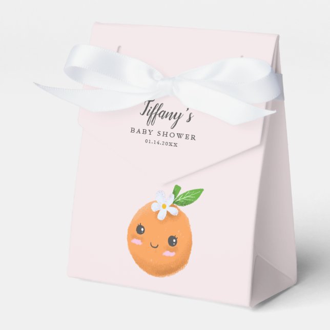 Pink Little Cutie Theme Baby Shower Favour Box (Front Side)