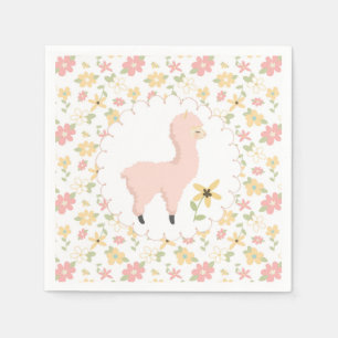 Pink Little Llama Paper Napkin