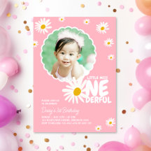 Pink Little Miss ONEderful Daisy Photo Birthday