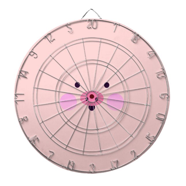 Pink Little Piggy Metal Cage Dartboard (Front)