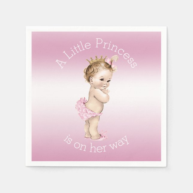Pink Little Princess Baby Shower Napkin (Front)