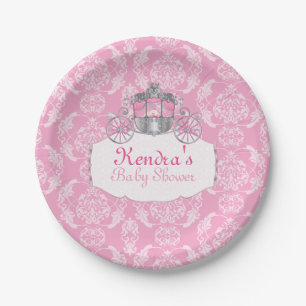 Pink, Little Princess Baby Shower, Paper Plates