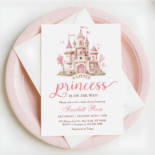 Pink Little Princess Castle Girl Baby Shower Invitation