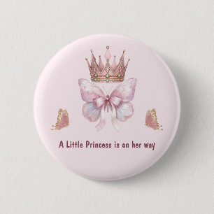 Pink Little Princess Is On Her Way Button