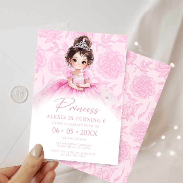 Pink Little Princess Royal Birthday Girl Invitation (Creator Uploaded)