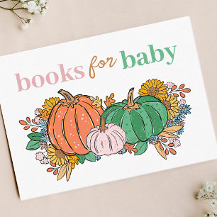Pink Little Pumpkin Autumn Books for Baby Enclosure Card