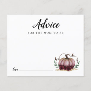 Pink Little Pumpkin Baby Shower Advice Card