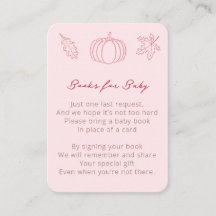 Pink Little Pumpkin Baby Shower Bring A Book