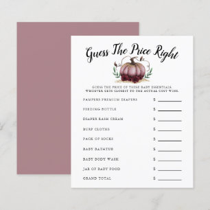Pink Little Pumpkin Baby Shower Guess The Price