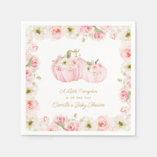 Pink Little Pumpkin Baby Shower Napkin