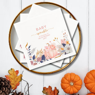 Pink little pumpkin baby sprinkle napkin