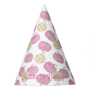 Pink Little Pumpkin Birthday Party Hats