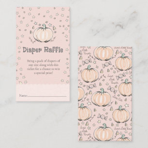 Pink Little Pumpkin Diaper Raffle Fall Baby Shower Enclosure Card