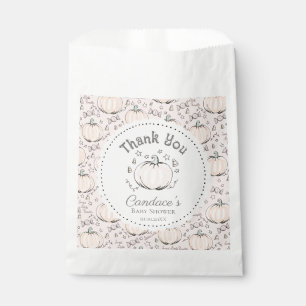 Pink Little Pumpkin Fall Baby Shower Thank You Favour Bags