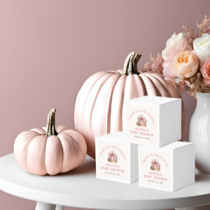 Pink Little Pumpkin Fall Cute Girl Baby Shower Favour Box
