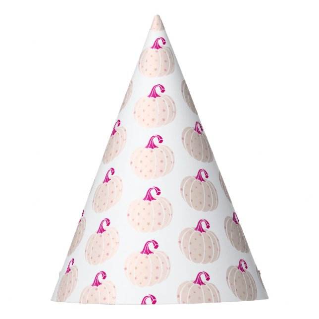 pink little pumpkin pattern party hat (Front)