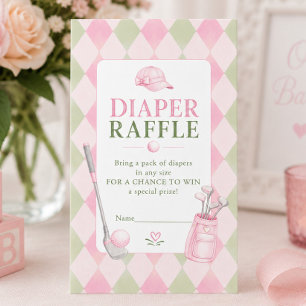 Pink Little Putter Diaper Raffle Card