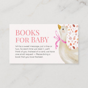 Pink Little Silly Goose Baby Shower Books for Baby Enclosure Card