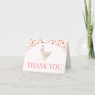 Pink Little Silly Goose Baby Shower Thank You Card