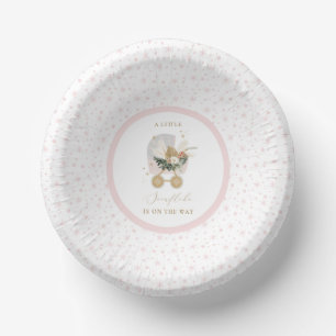 Pink Little Snowflake Baby Shower Paper Plate