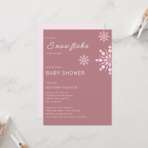 Pink Little Snowflake Girl Baby Shower Invitation