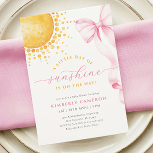 Pink Little Sunshine Baby Shower Invitation