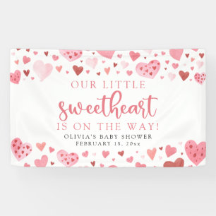Pink Little Sweetheart Valentine's Day Baby Shower Banner