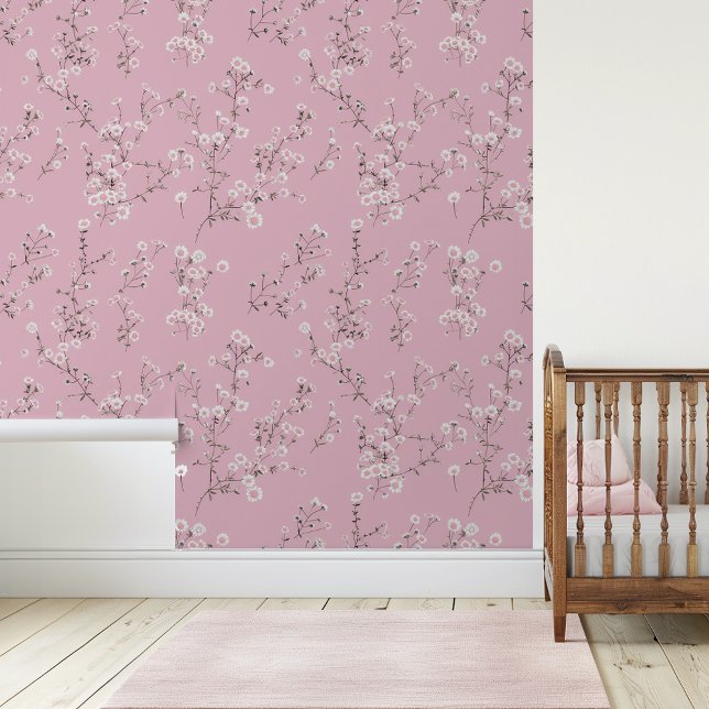 Pink Little white Flowers Floral  Wallpaper (Creator Uploaded)