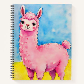 Pink Llama Against a Blue Sky Notebook