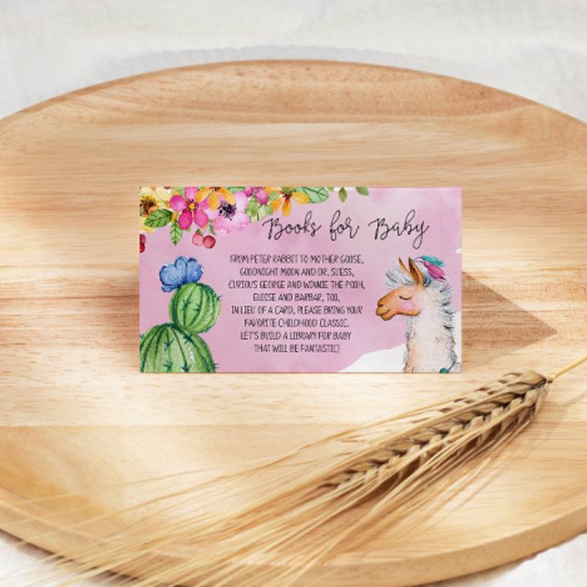 Pink Llama and Cactus Books for Baby Enclosure Card (Creator Uploaded)