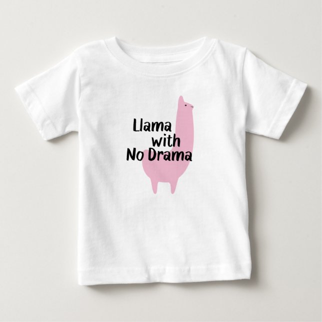 Pink Llama Baby T-Shirt (Front)