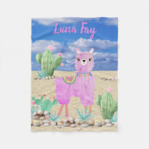 Pink Llama Southwest Desert Cactus Cute Baby