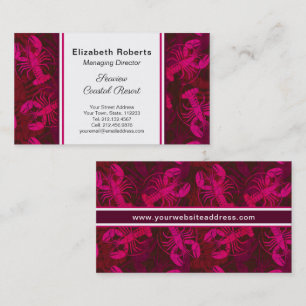 Pink Lobster Coastal New England or Maine Business Business Card