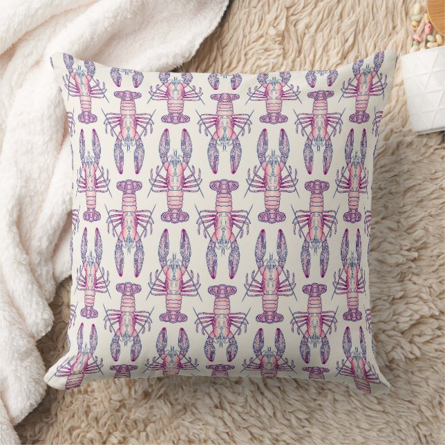 Pink Lobster Cushion (Blanket)