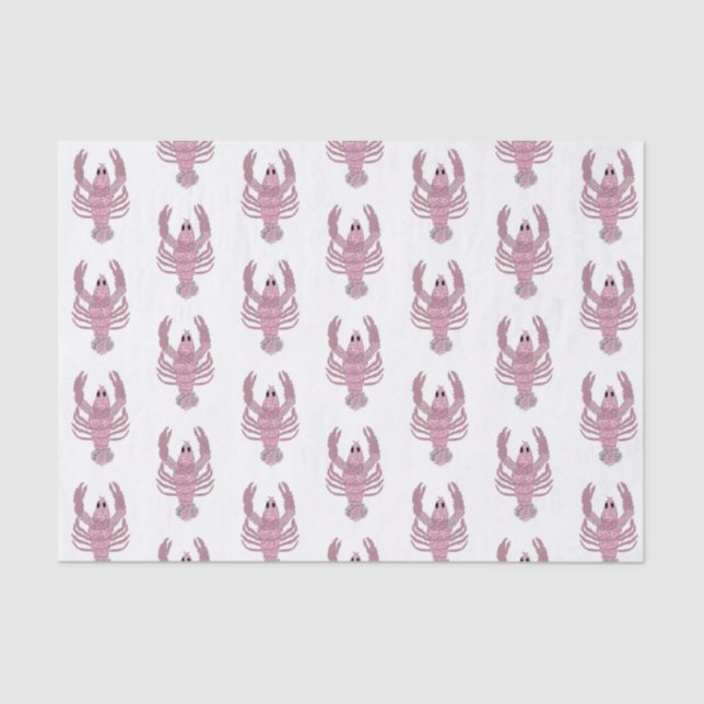 Pink Lobster Roses Rose  Wrapping Paper (Front)
