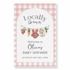 Pink Locally Grown Baby Girl Shower Welcome Sign: 