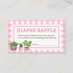 Pink Locally Grown Baby Shower Diaper Raffle Enclosure Card