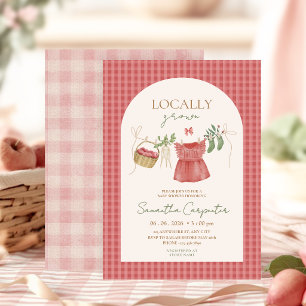 Pink Locally Grown Farmer's Market Baby Shower Invitation