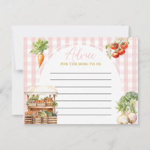Pink Locally Grown Fresh Market Baby Shower Advice Postcard