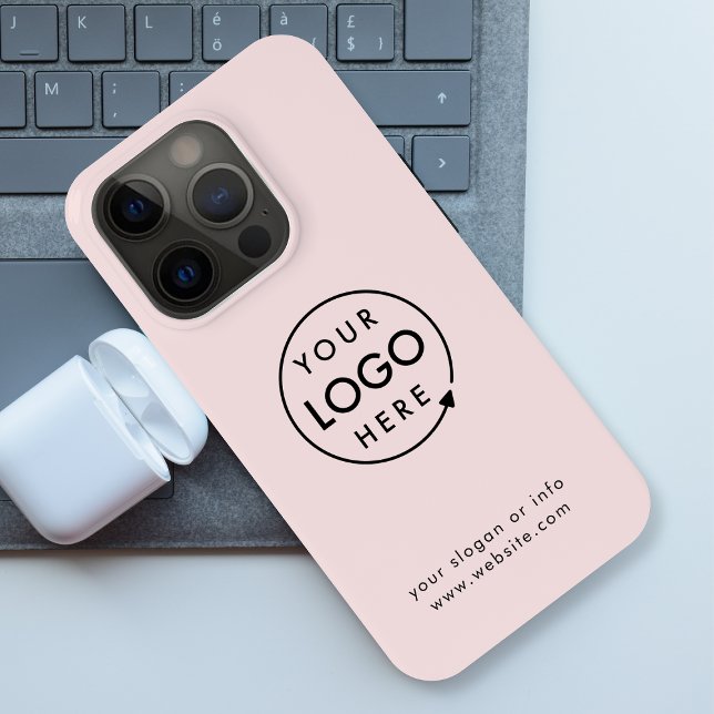 Pink Logo | Business Corporate Modern iPhone Case (Creator Uploaded)