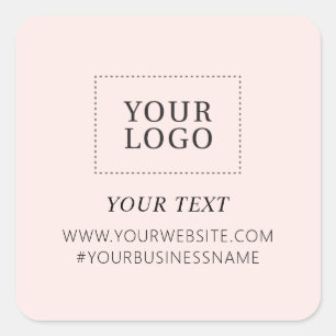 Pink Logo Business Thank you Custom Package Square Sticker