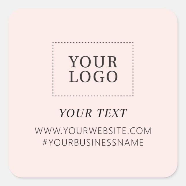 Pink Logo Business Thank you Custom Package Square Sticker (Front)