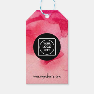 Pink Logo Custom Text Product Description Gift Tag