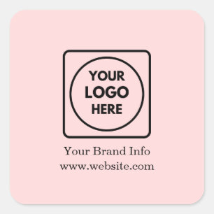 Pink Logo   Modern Minimalist Corporate Branding Square Sticker