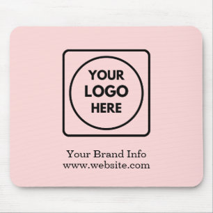 Pink Logo   Modern Minimalist Corporate Design Mouse Mat