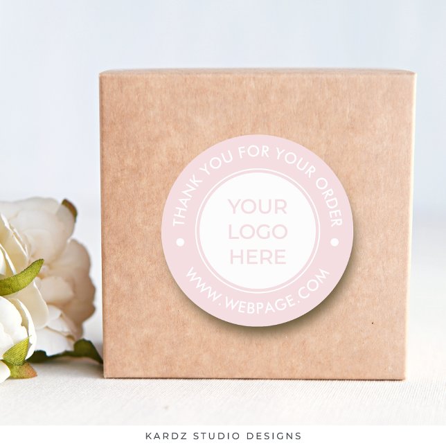 PInk Logo Thank You For Your Order Round Sticker (Creator Uploaded)