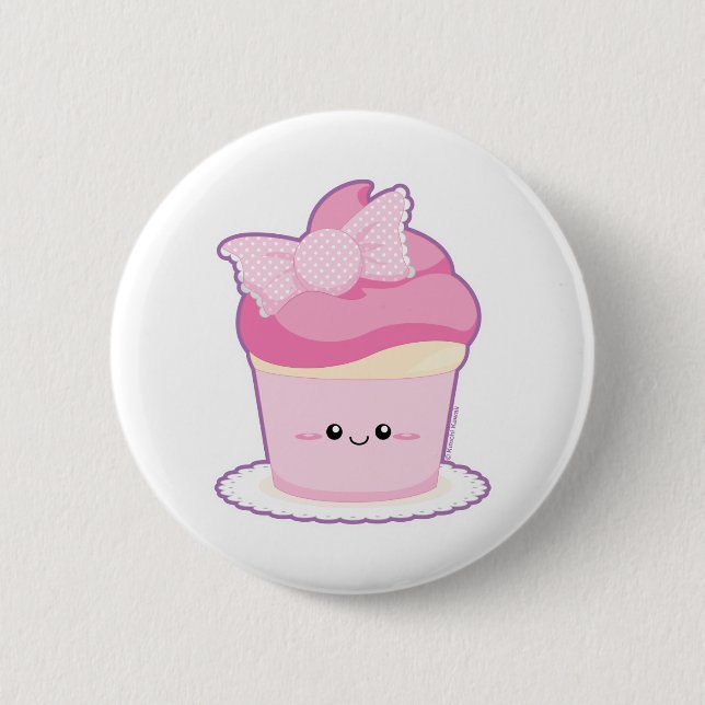 Pink Lolita Cupcake 6 Cm Round Badge (Front)
