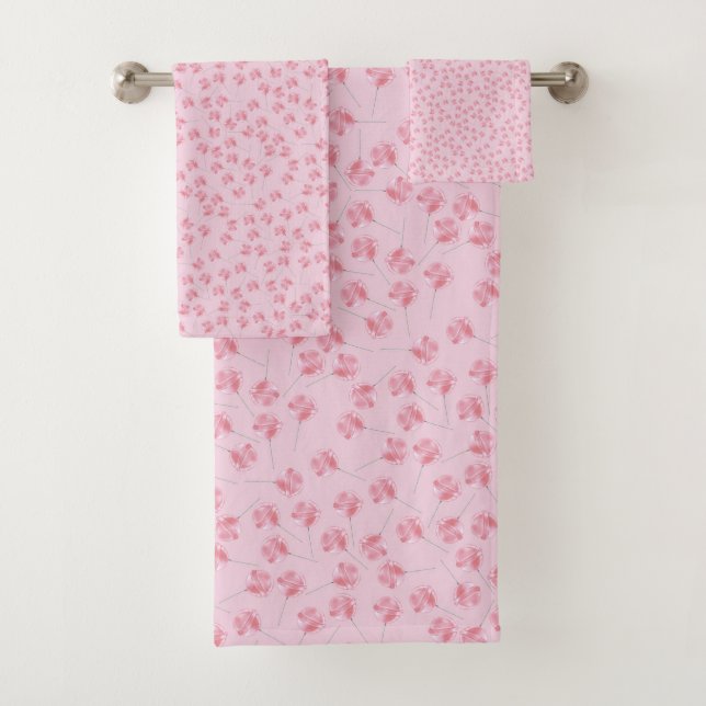Pink Lollipop Bath Towel Set (Insitu)
