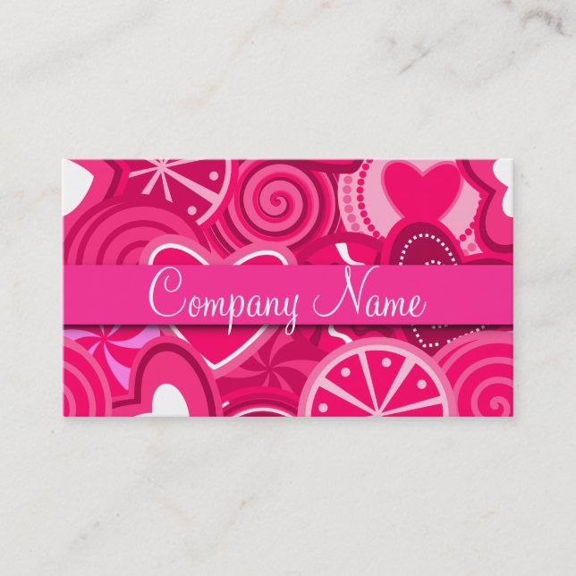 Pink Lollipop Candy Shop Bakery Business Card (Front)