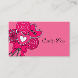Pink Lollipop Candy Shop Bakery Business Card